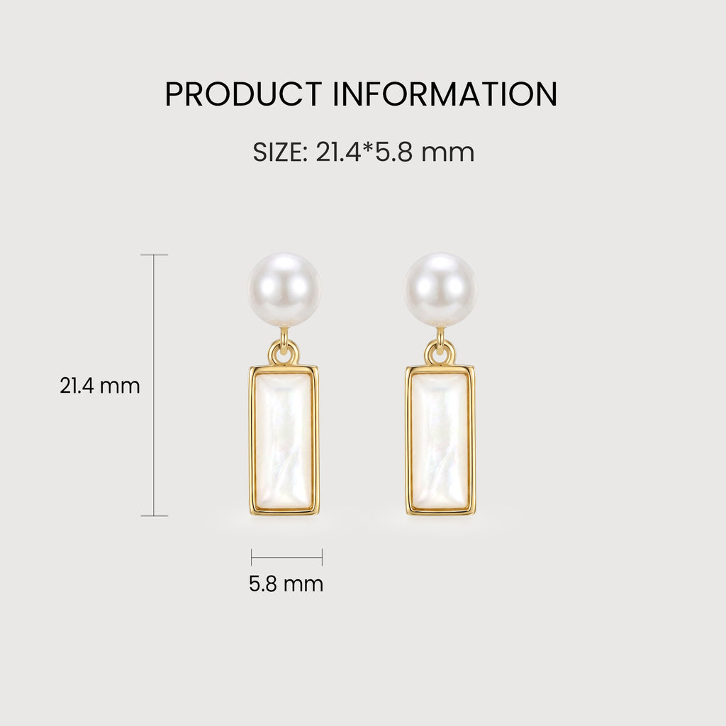 Pearl Bar Drop Earrings