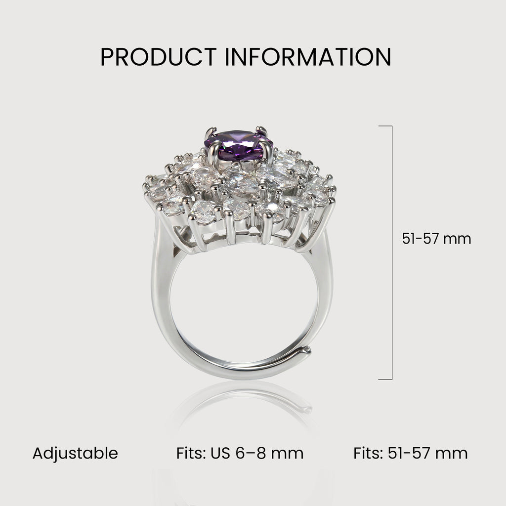 Purple Zircon Crown Ring