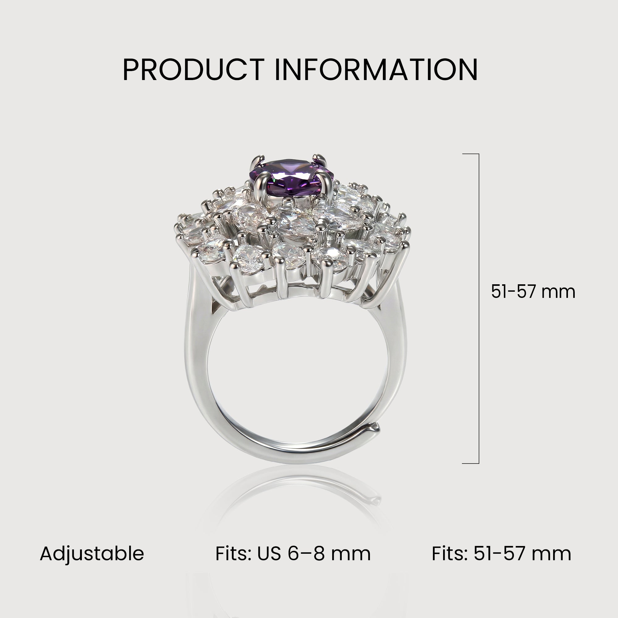 Purple Zircon Crown Ring