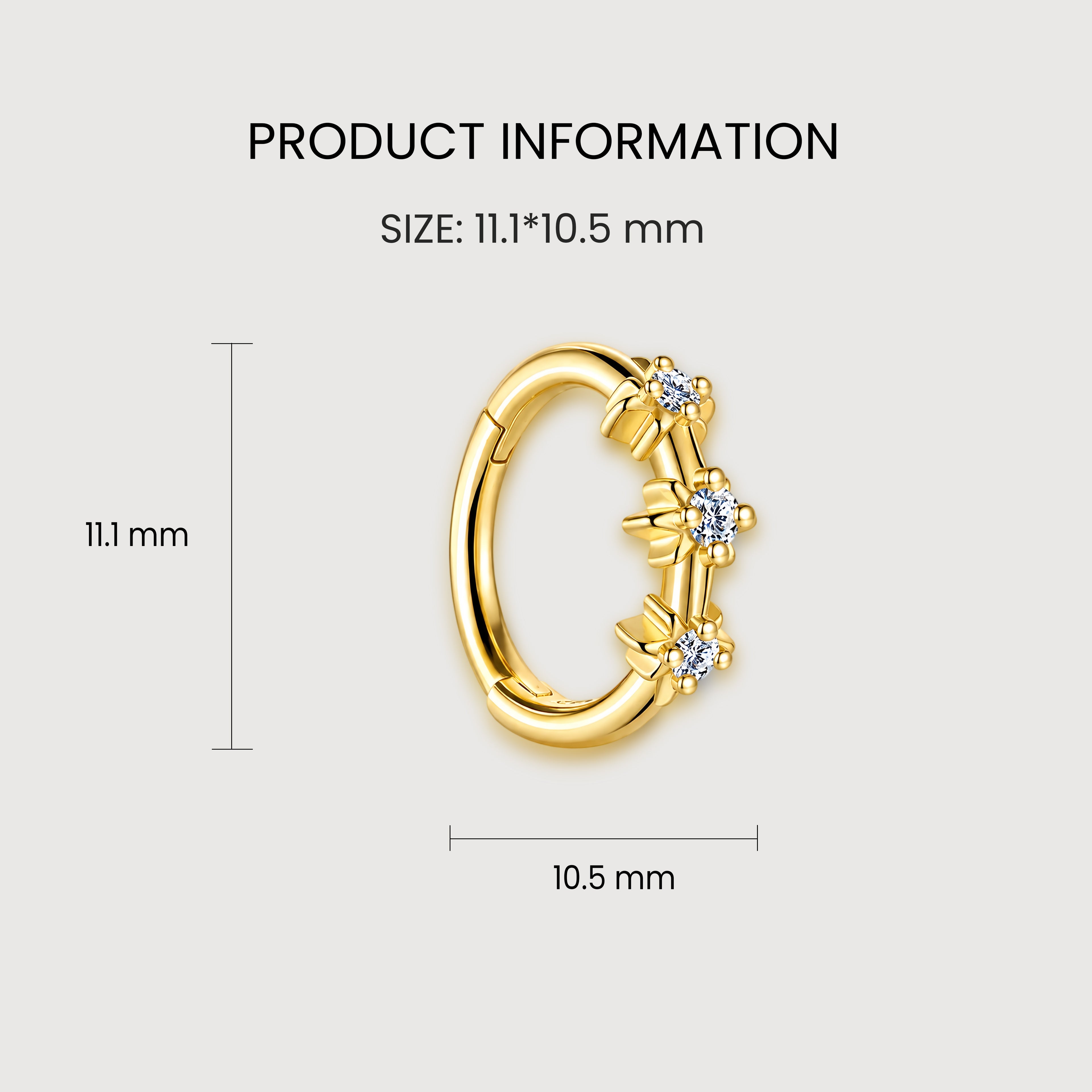 Floral Zircon Huggie