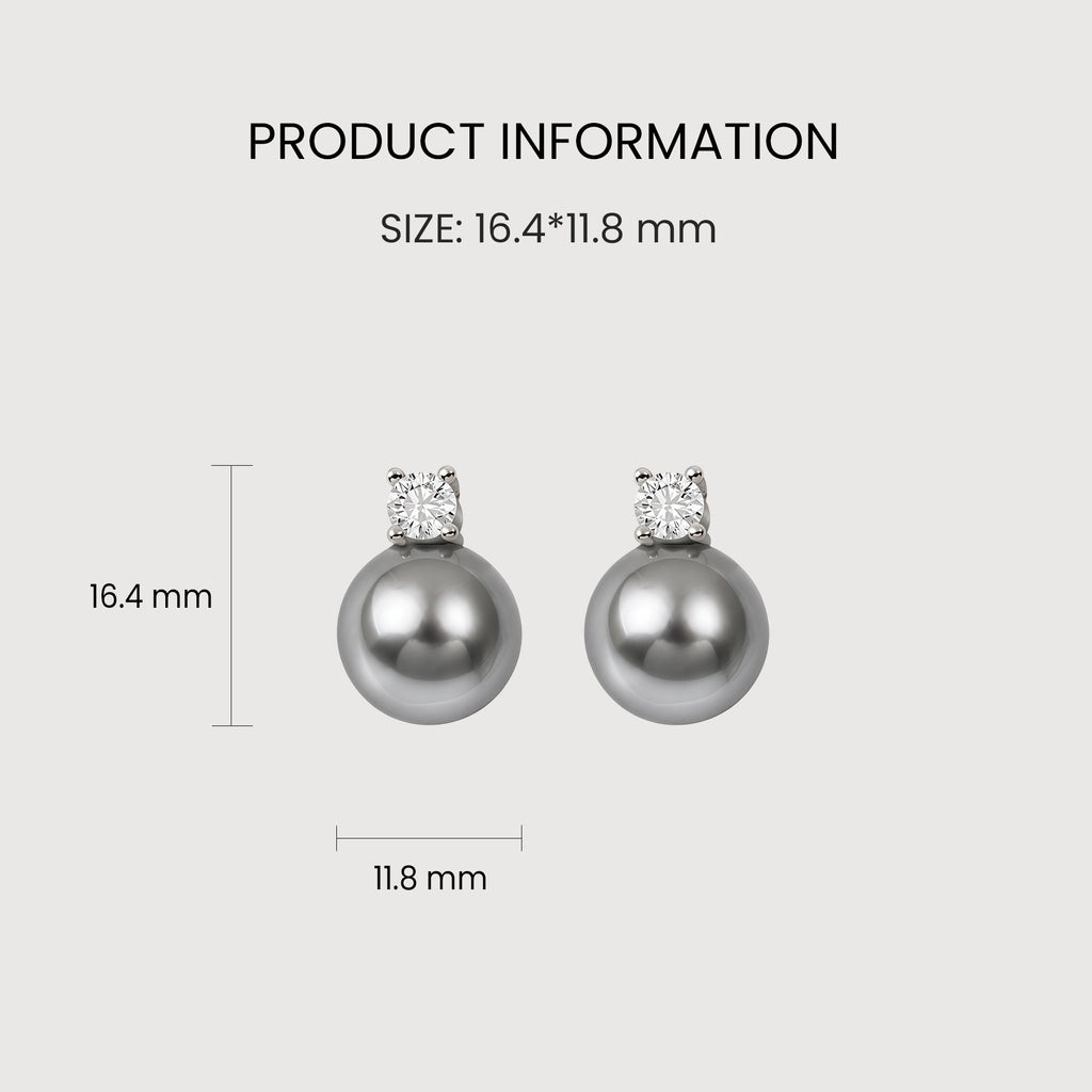 Grey Pearl Zircon Studs