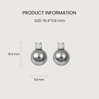 Grey Pearl Zircon Studs