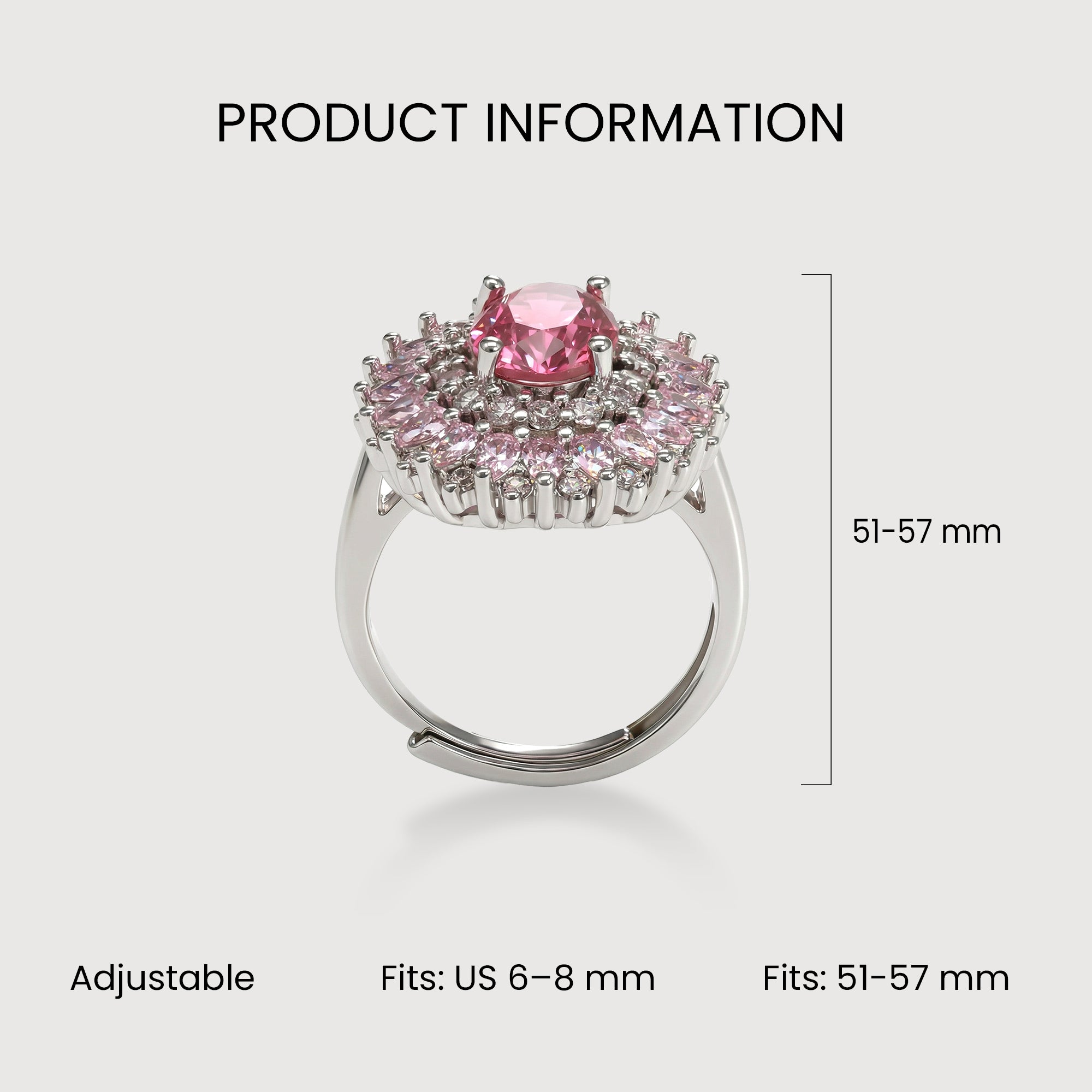 Pink Halo Statement Ring