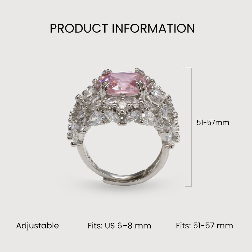 Pink Zircon Crown Ring