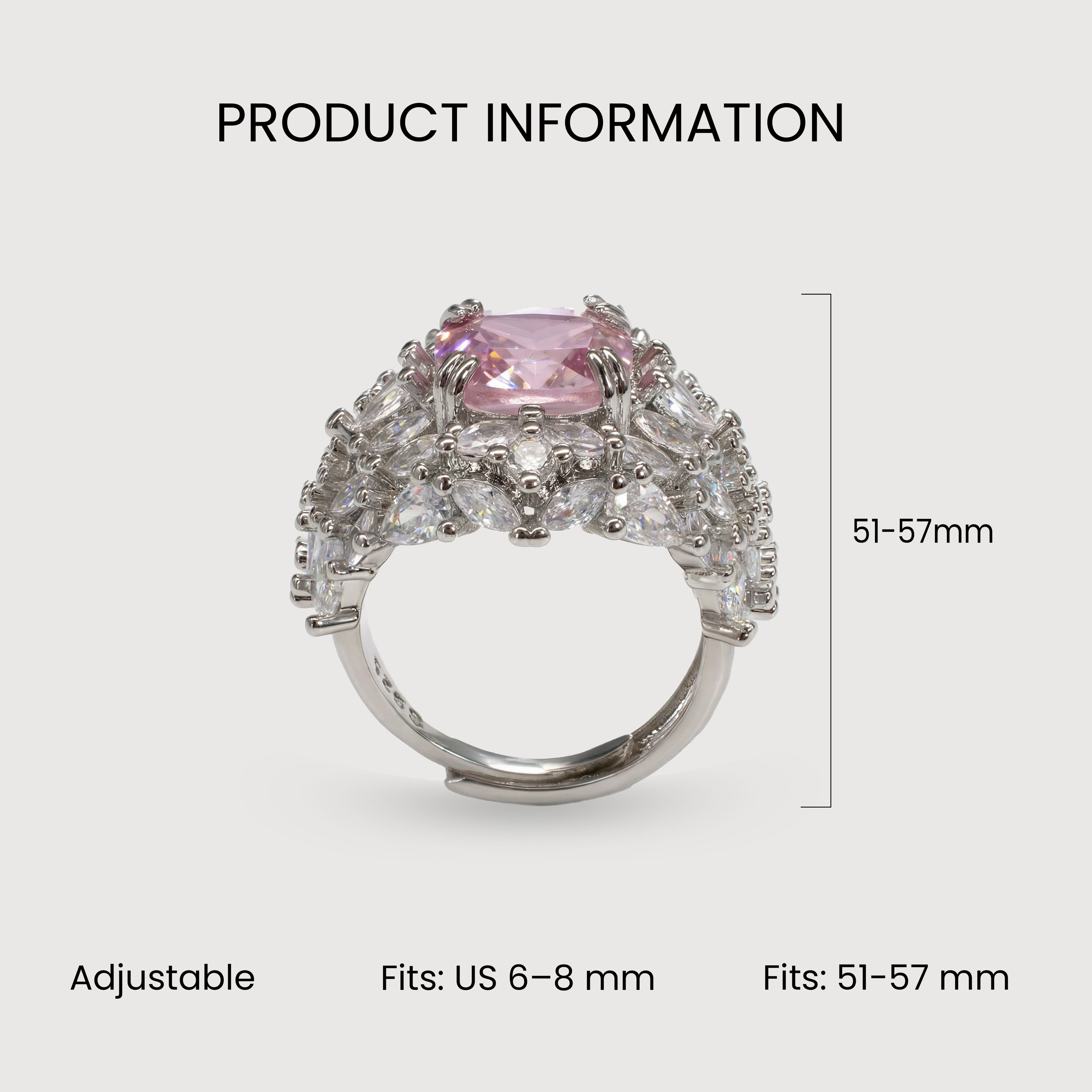 Pink Zircon Crown Ring