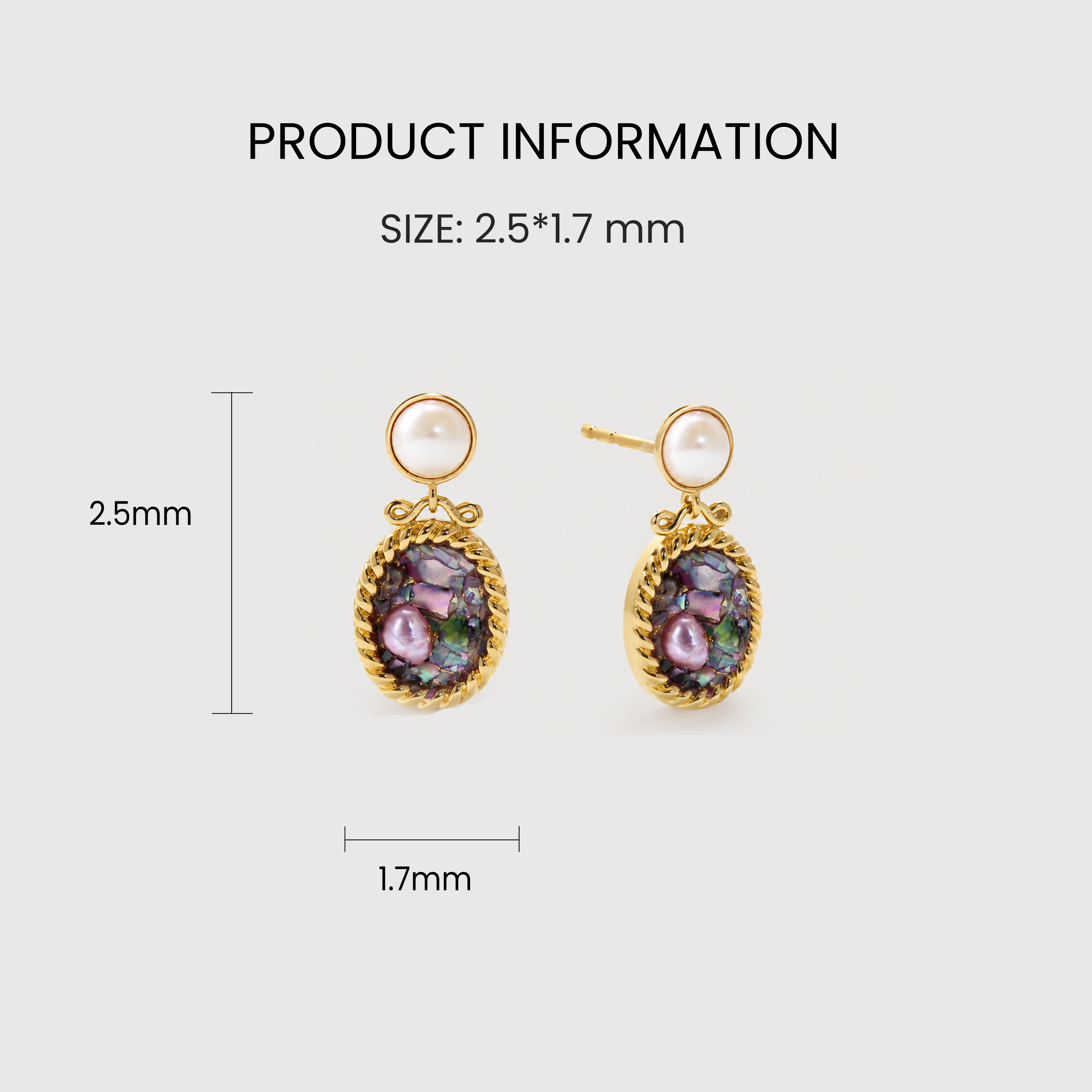Mosaic Pearl Drop Studs