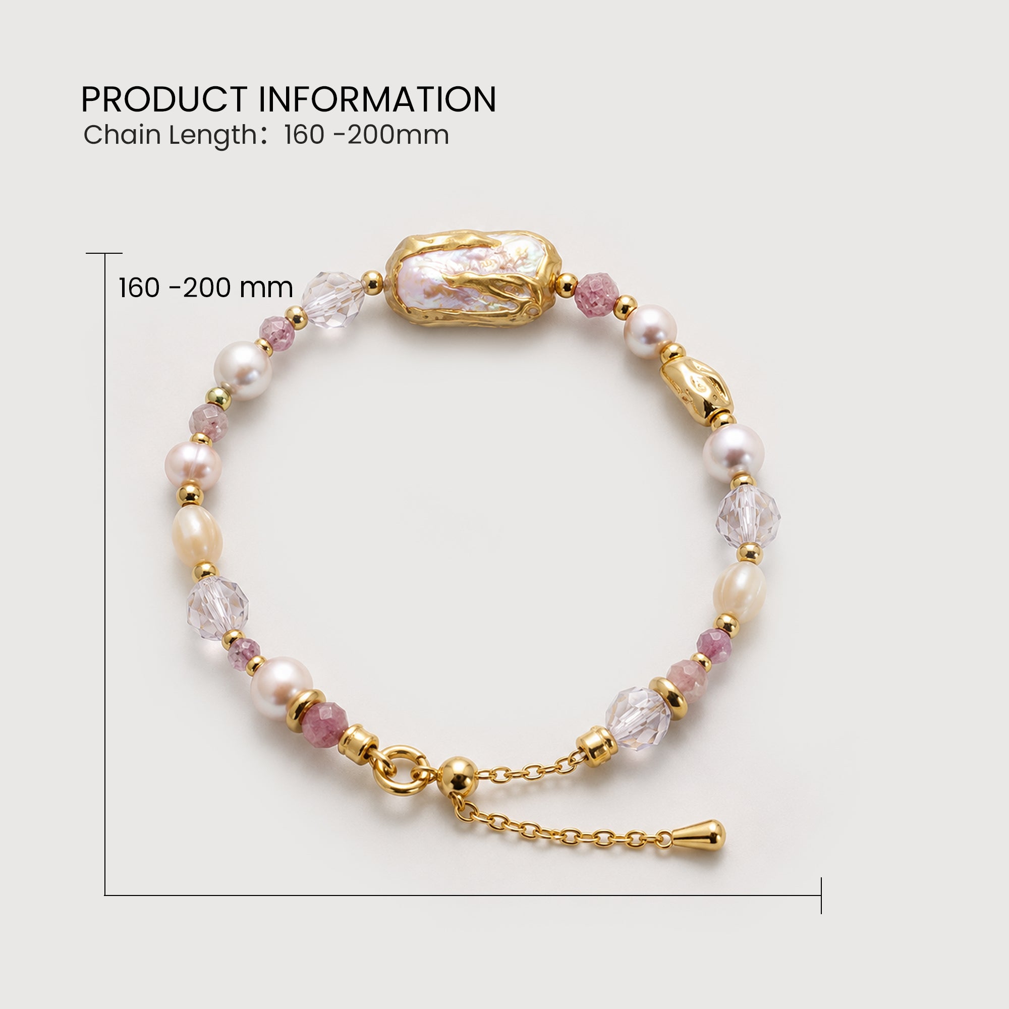 Pearl Crystal Charm Bracelet