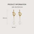 Pearl Knot Drop Earrings