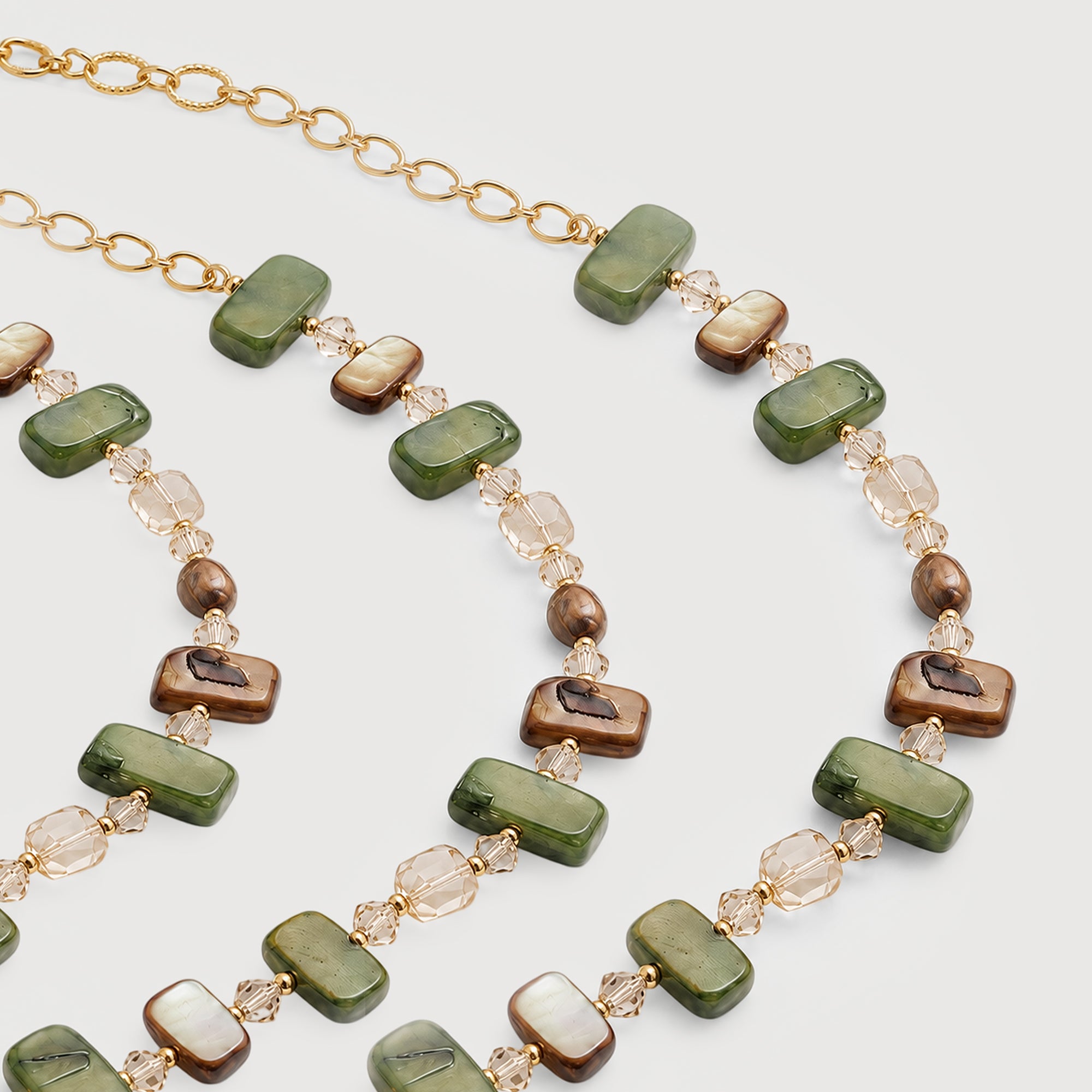 Golden Pearl Gem Necklace