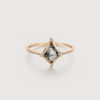 Moss Agate Radiant Ring