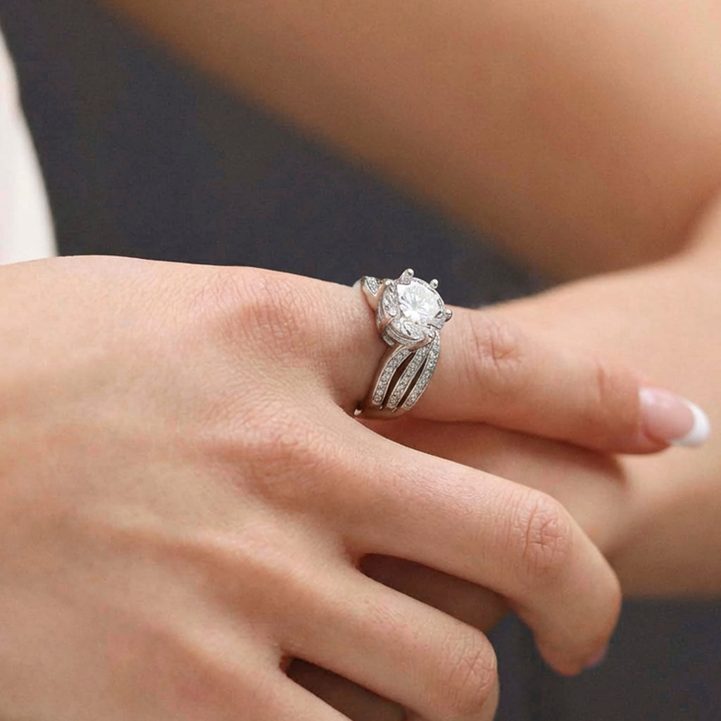 Zircon Wave Solitaire Ring