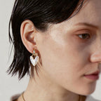 Gold Heart Drop Earrings