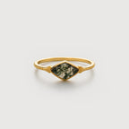 Moss Agate Gold Ring