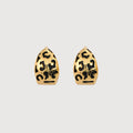 Leopard Heart Huggie Hoop Earrings