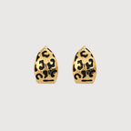 Leopard Heart Huggie Hoop Earrings