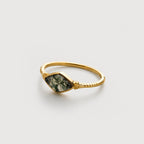 Moss Agate Gold Ring