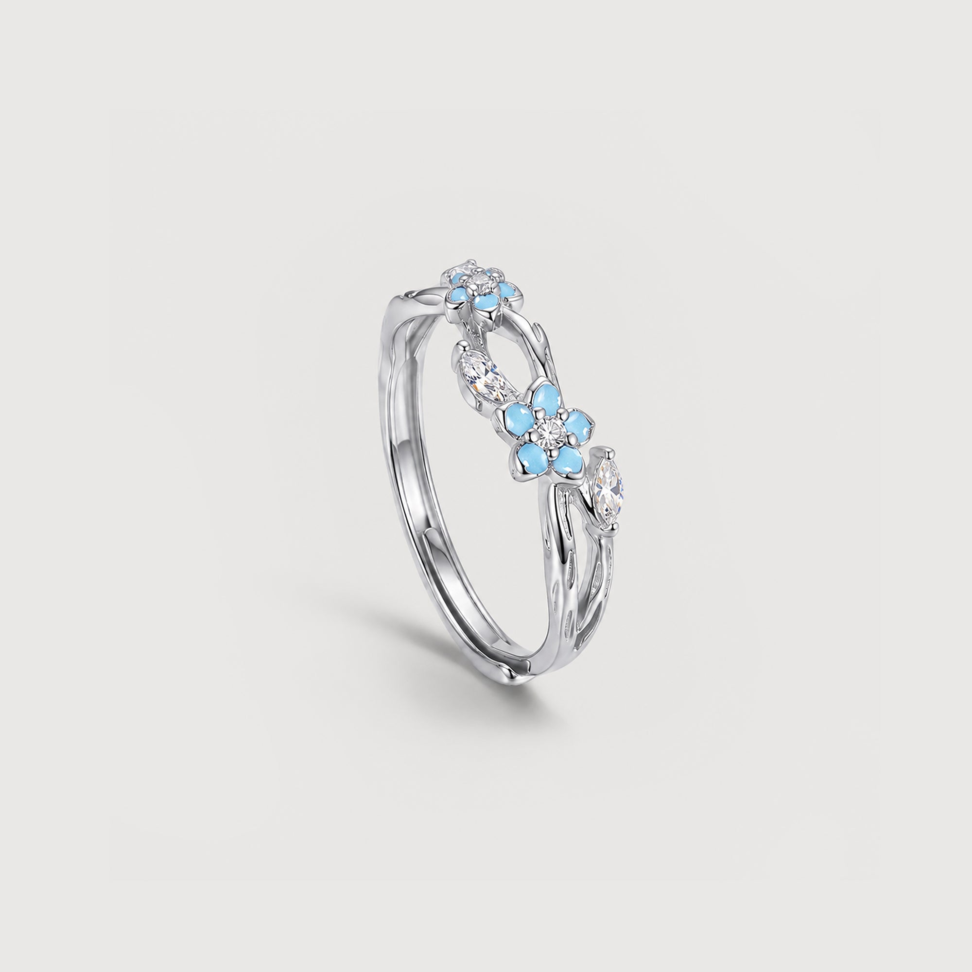 Forget-Me-Not Couple Rings