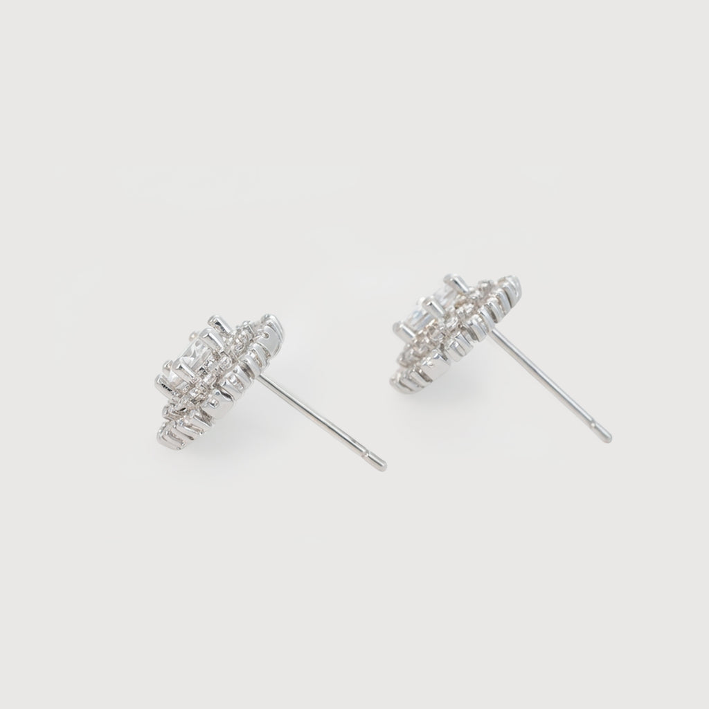 Elegant Snowflake Diamond Earrings