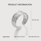Anillo Abierto de Pluma en Plata de Ley