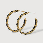Pendientes de Aro de Cadena Bicolor