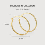 Aretes de aro de lujo en oro/plata de 18K – Joyería fina llamativa