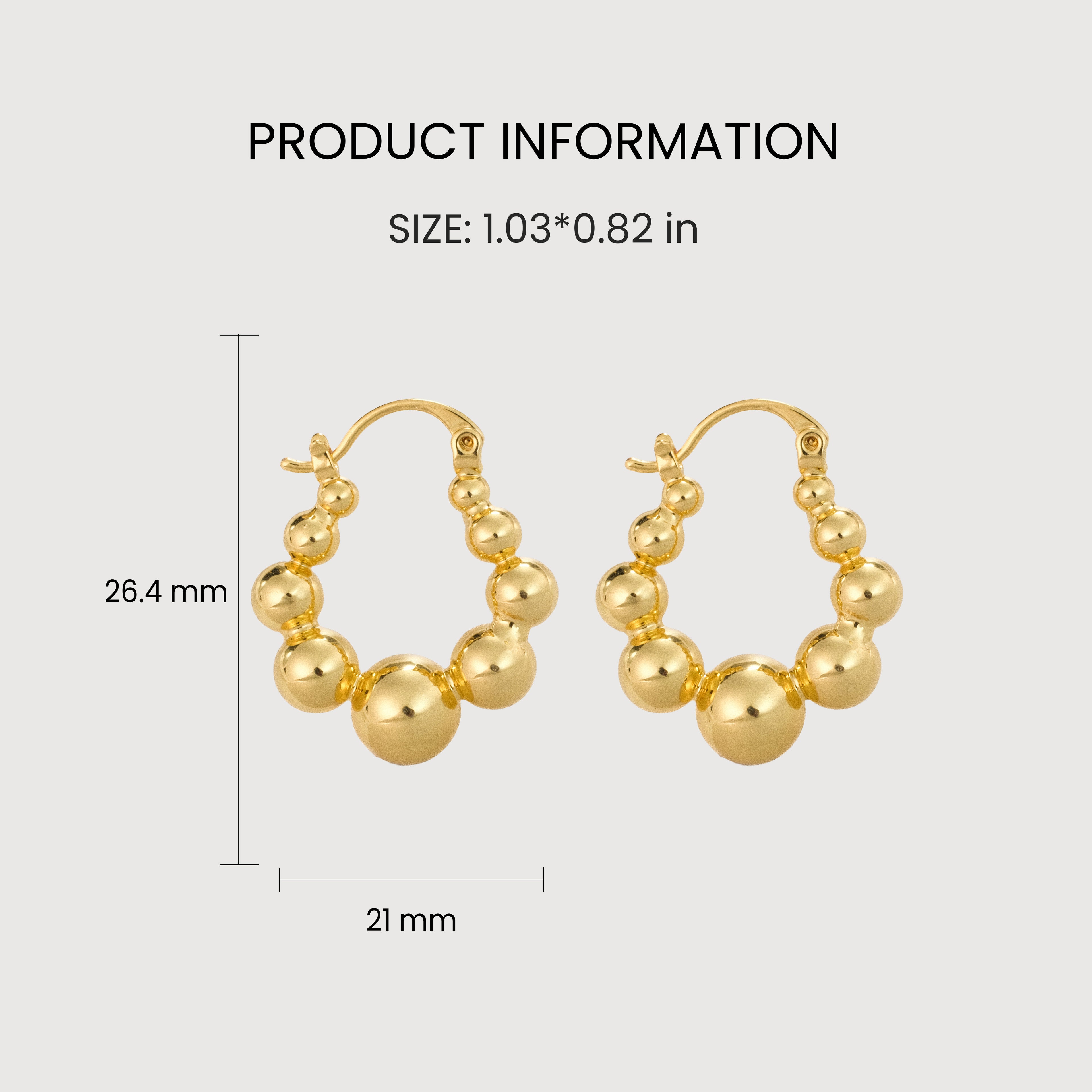 18K Gold-Plated Beaded Hoop Earrings