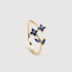 Blue Zirconia Floral Ring