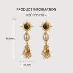 Pendientes de perlas con ojo de tigre abocinado