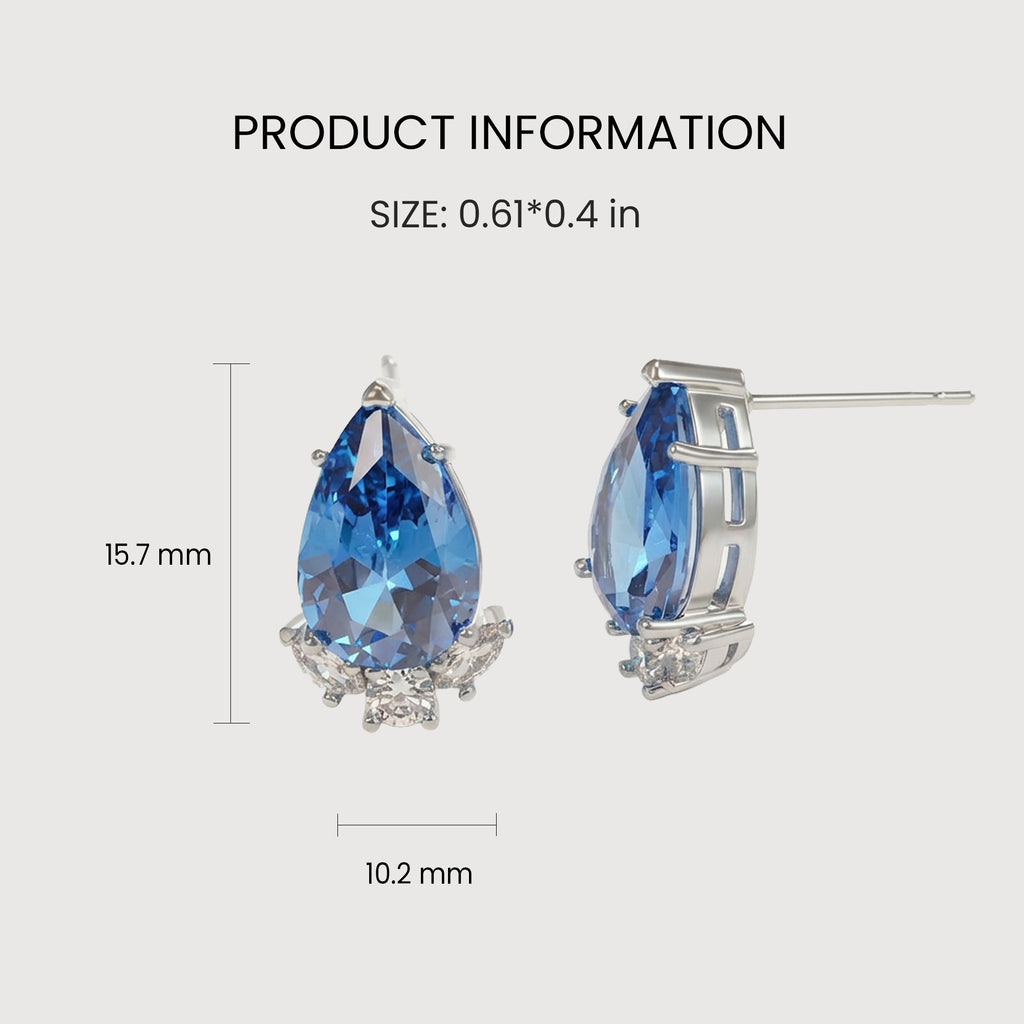 Pear-Shaped Zirconia Drop Earrings