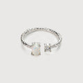 Adjustable Opal & Cubic Zirconia Ring