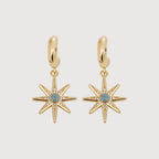 Pendientes Starburst con baño de oro