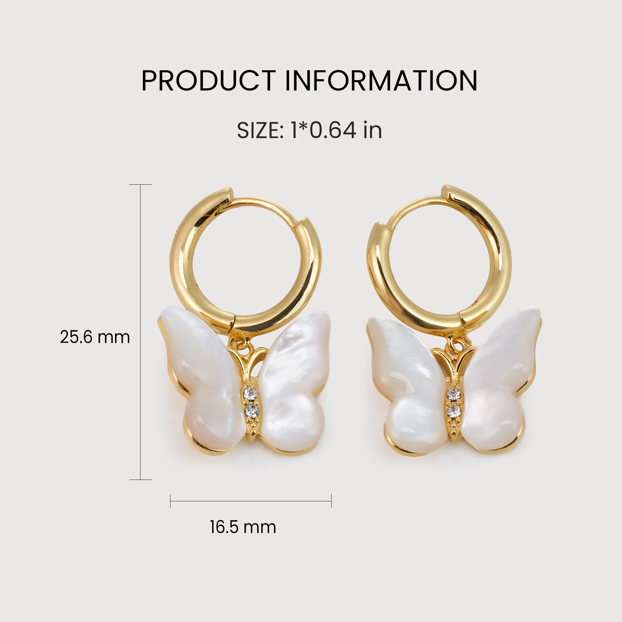 Butterfly Pearl Hoop Earrings