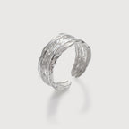 Anillo Abierto de Pluma en Plata de Ley