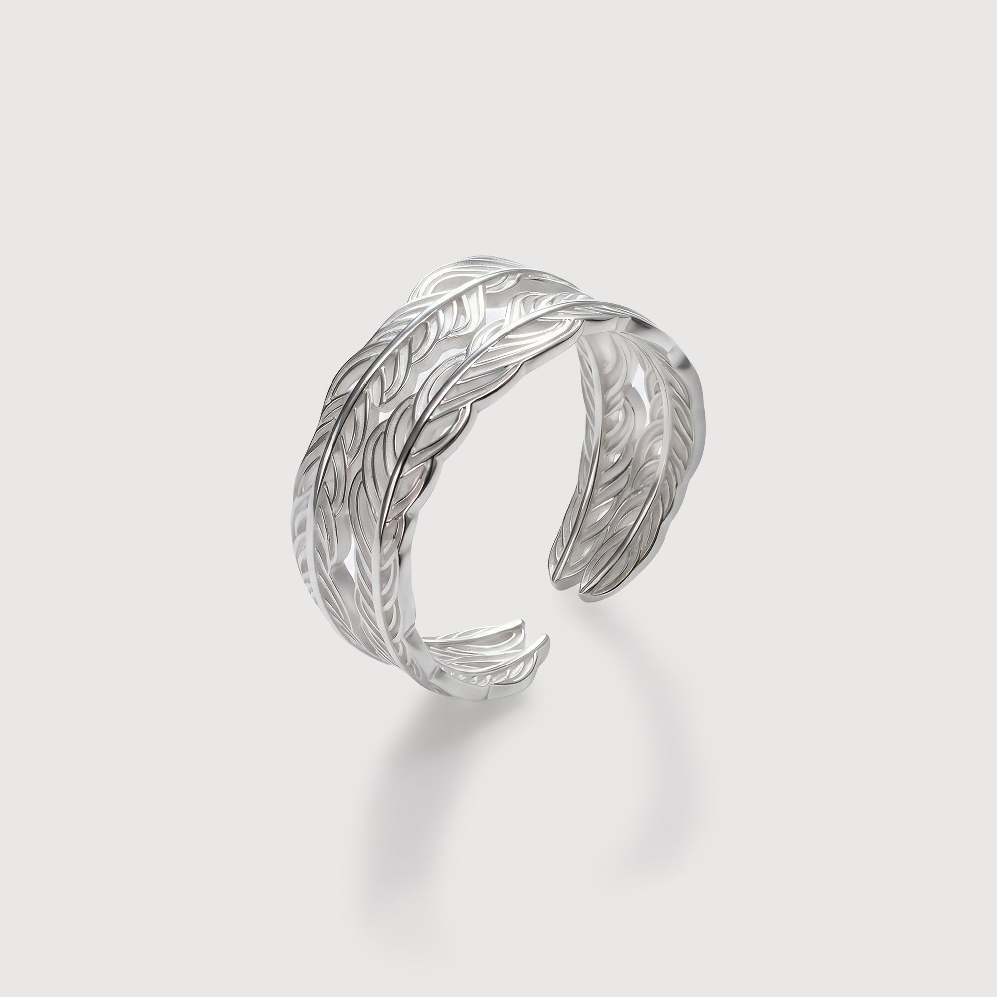 Feather Open Ring in Sterling Silver