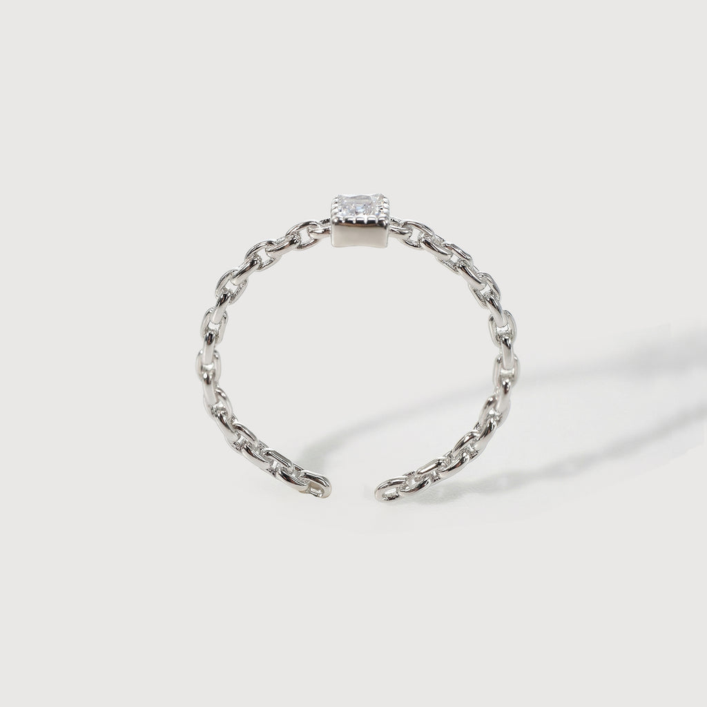 Adjustable Square Crystal Ring