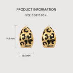 Leopard Heart Huggie Hoop Earrings