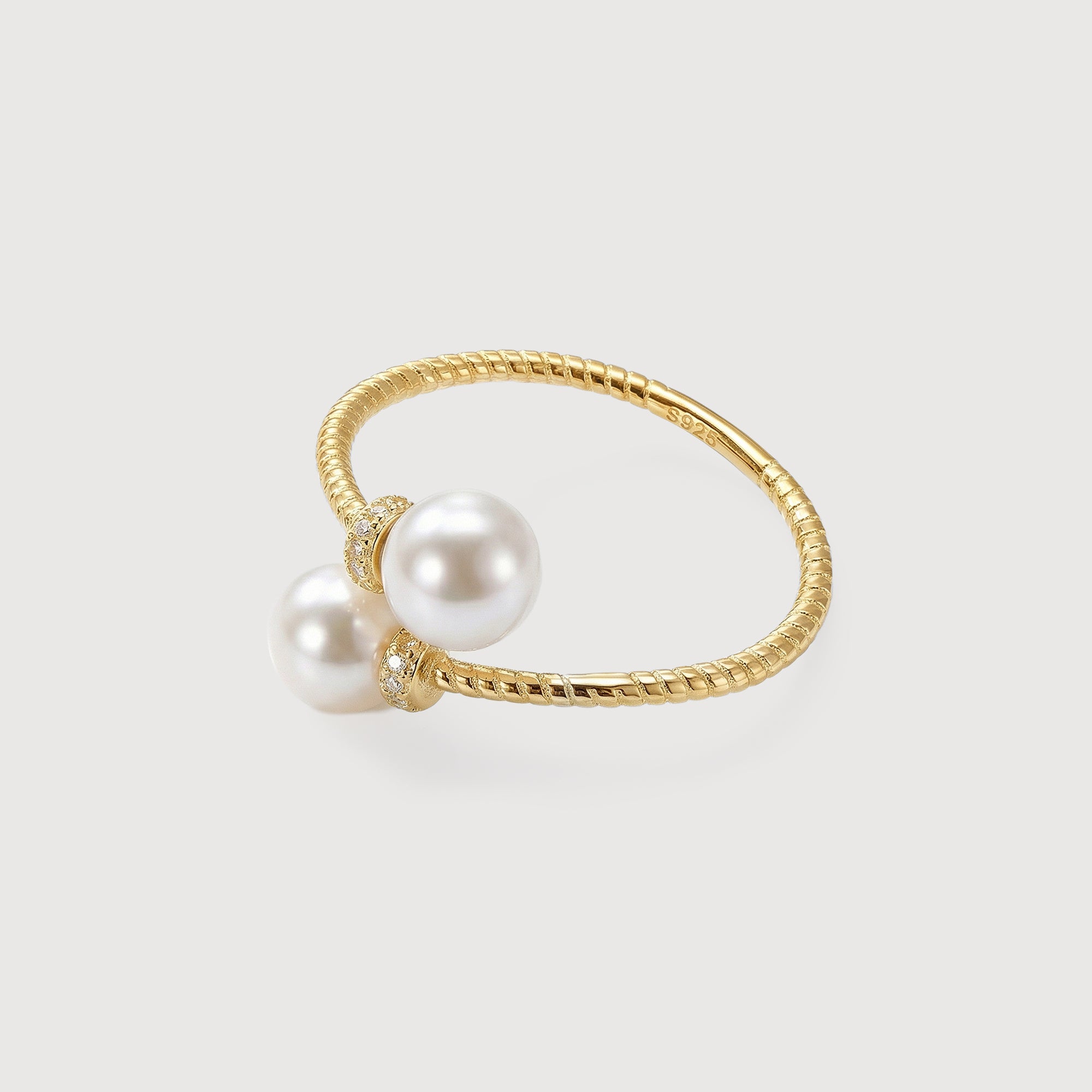 Elegant Dual Pearl Adjustable Ring