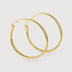 Aretes de aro de lujo en oro/plata de 18K – Joyería fina llamativa