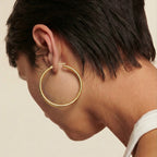 Aretes de aro de lujo en oro/plata de 18K – Joyería fina llamativa