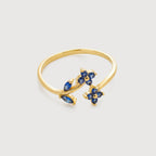 Blue Zirconia Floral Ring