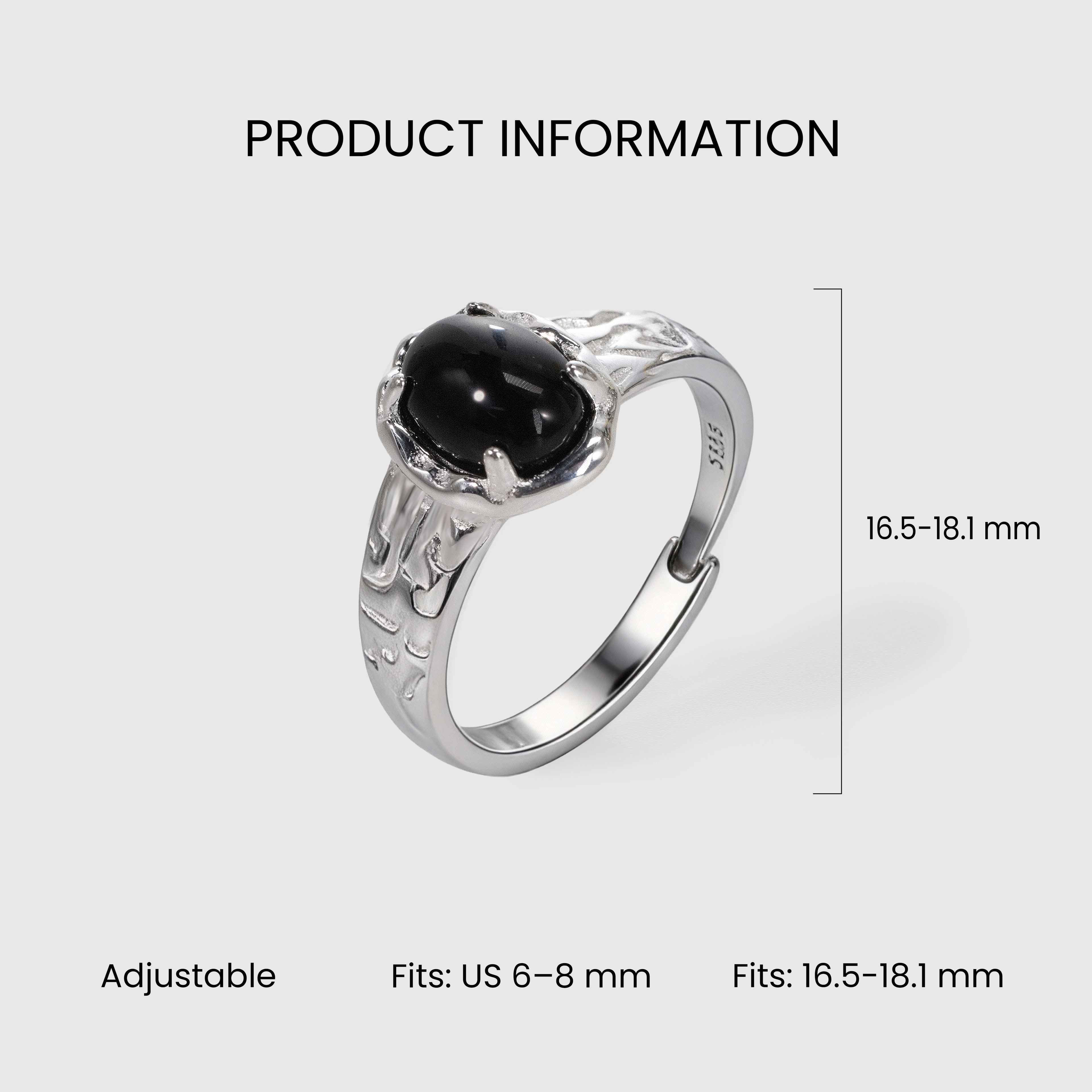 Elegant Black Onyx Silver Ring