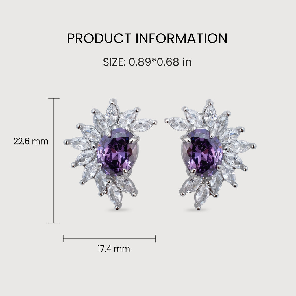 Ethereal Violet Floral Studs