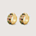 Luxury Rainbow Gemstone Hoop Earrings
