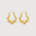 18K Gold-Plated Beaded Hoop Earrings