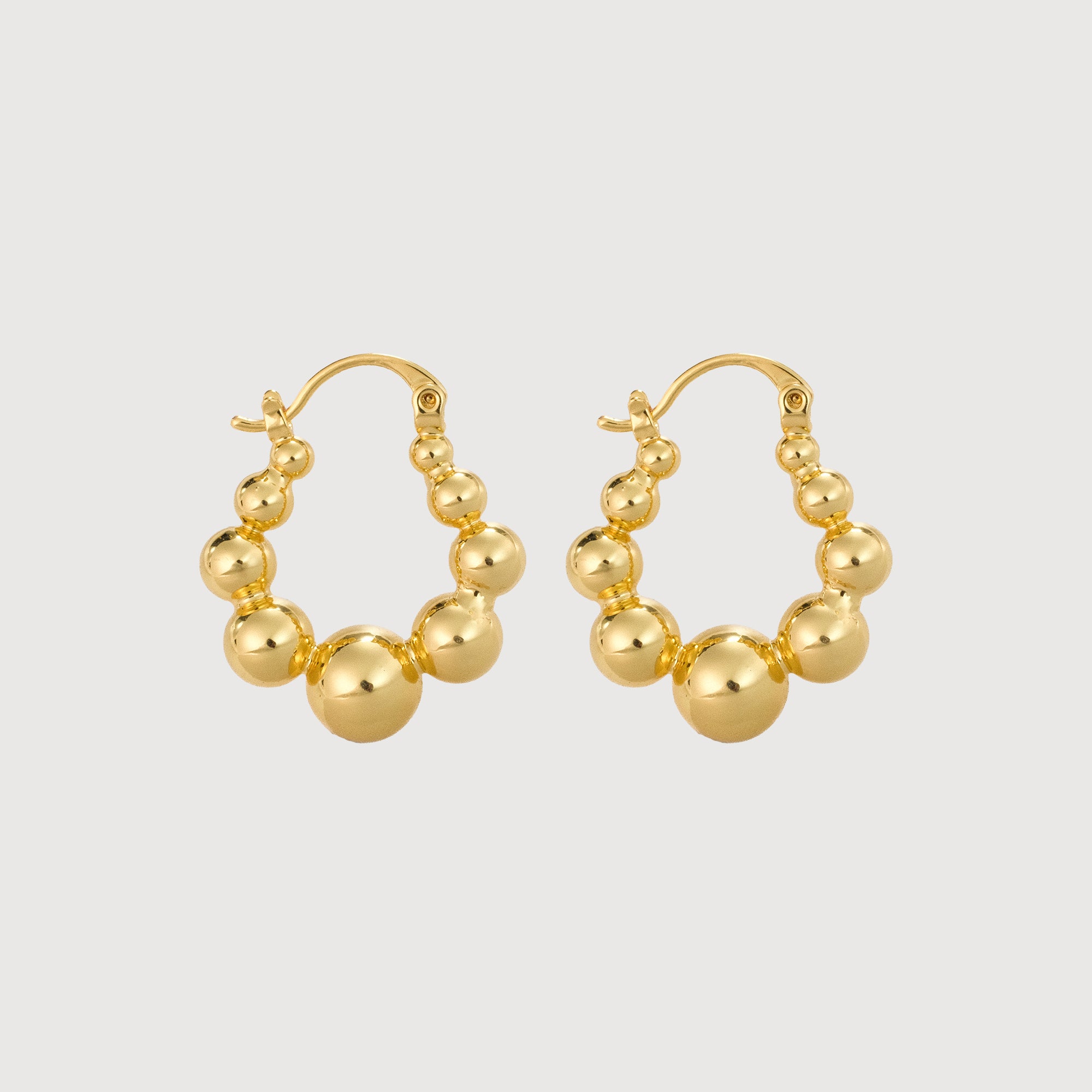 18K Gold-Plated Beaded Hoop Earrings