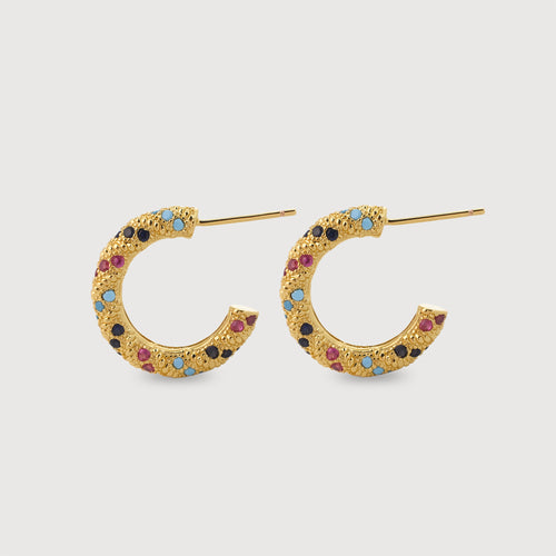 18K Gold-Plated CZ Hoop Earrings