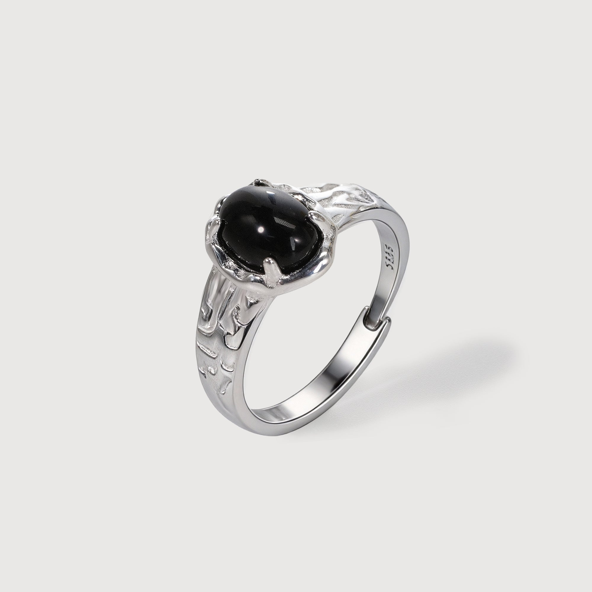 Elegant Black Onyx Silver Ring