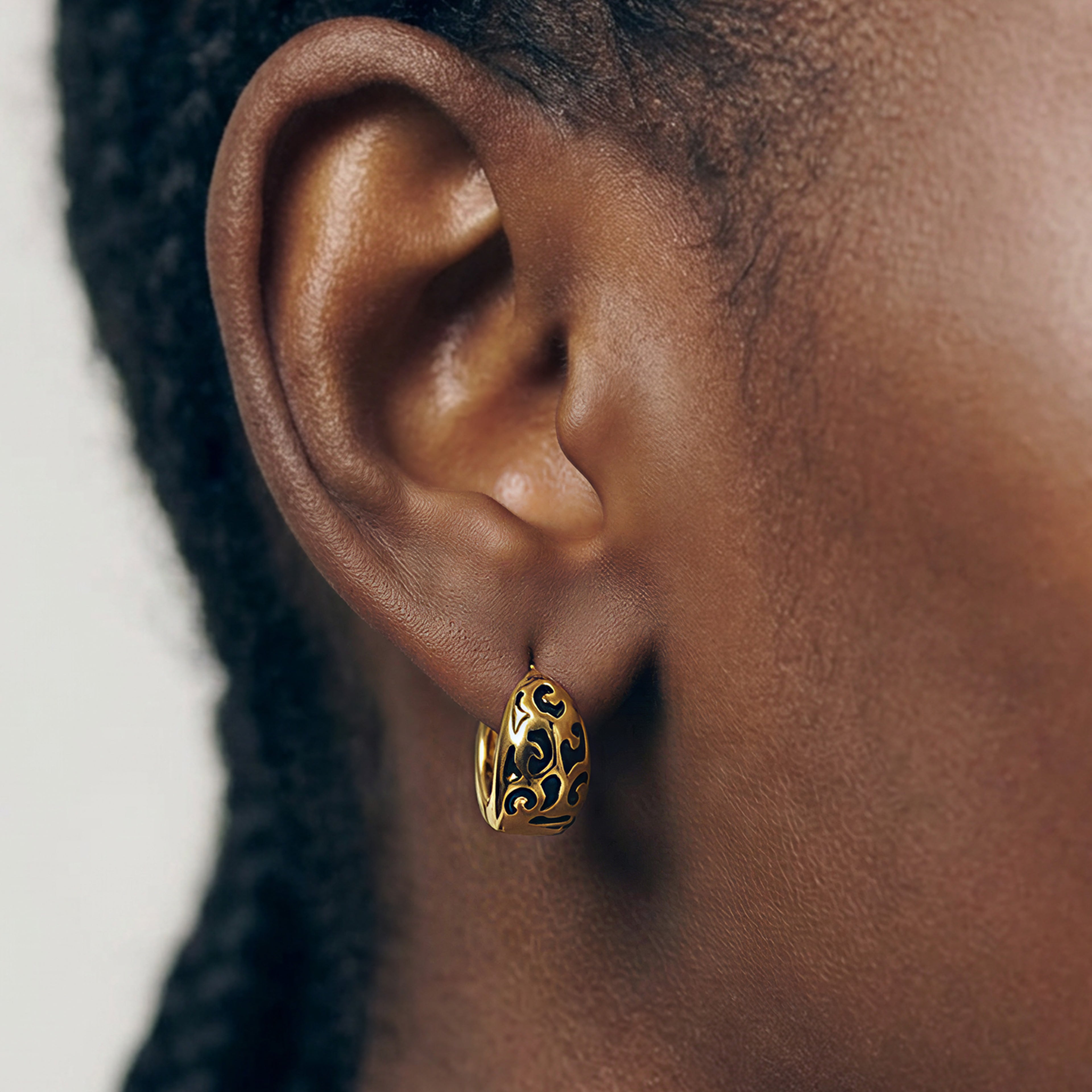 Leopard Heart Huggie Hoop Earrings