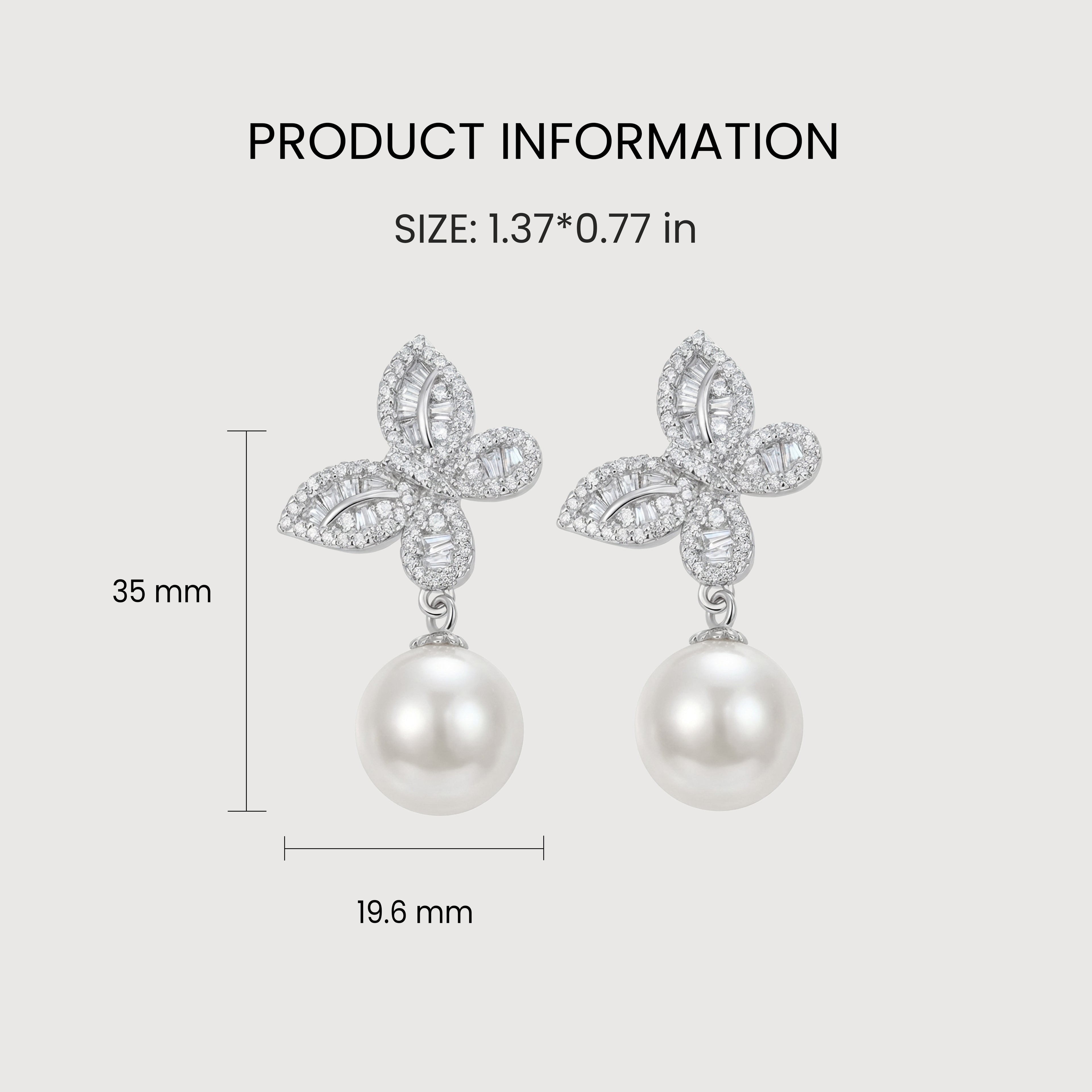 Crystal-Embellished Butterfly Pearl Drop Earrings