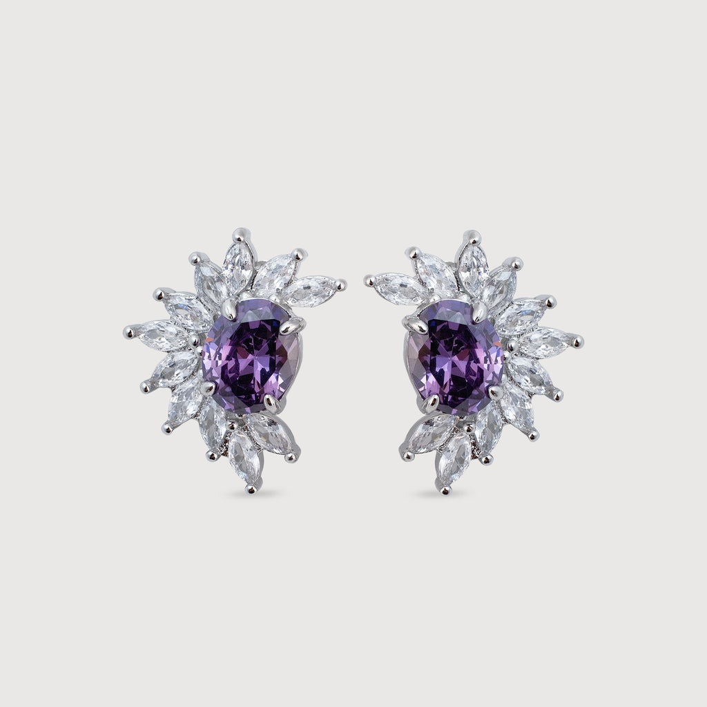 Ethereal Violet Floral Studs